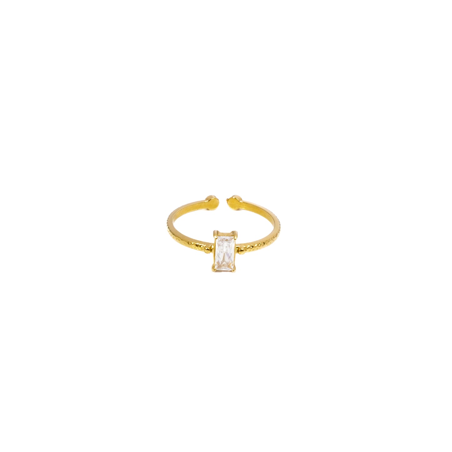 Sia CZ Square Diamond Ring