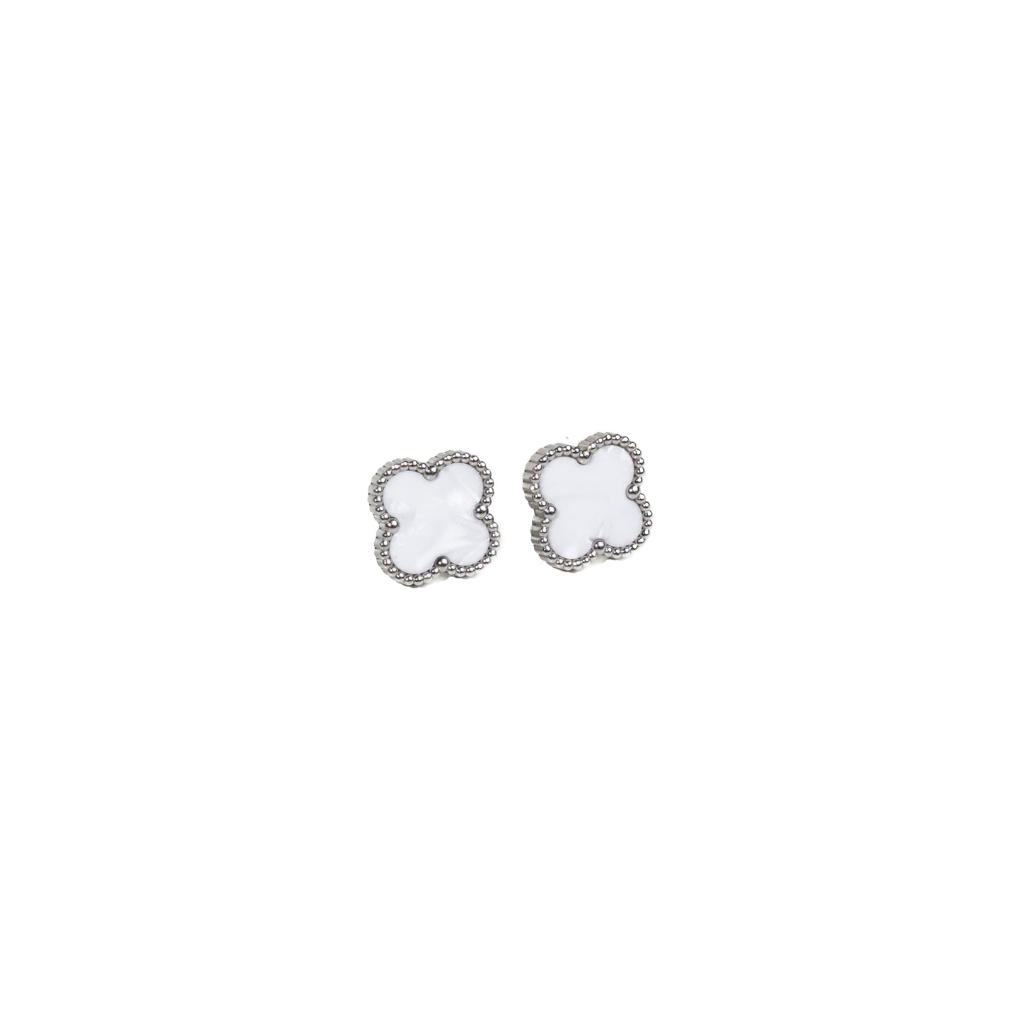 Pendientes de trébol de cuatro hojas de plata