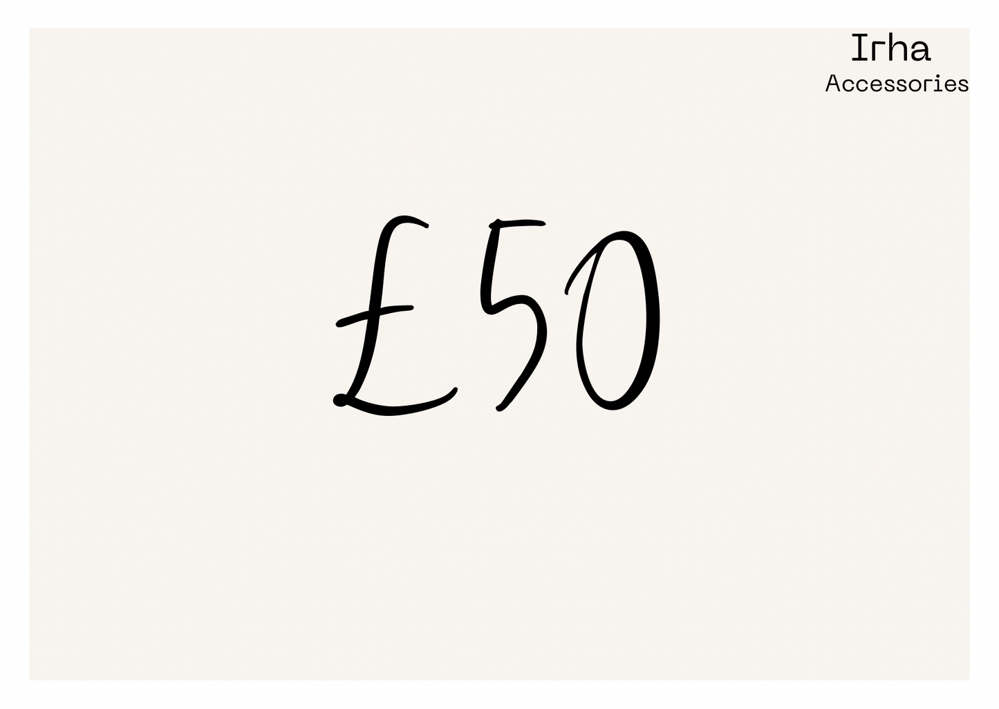 Irha UK Jewellery Gift Card