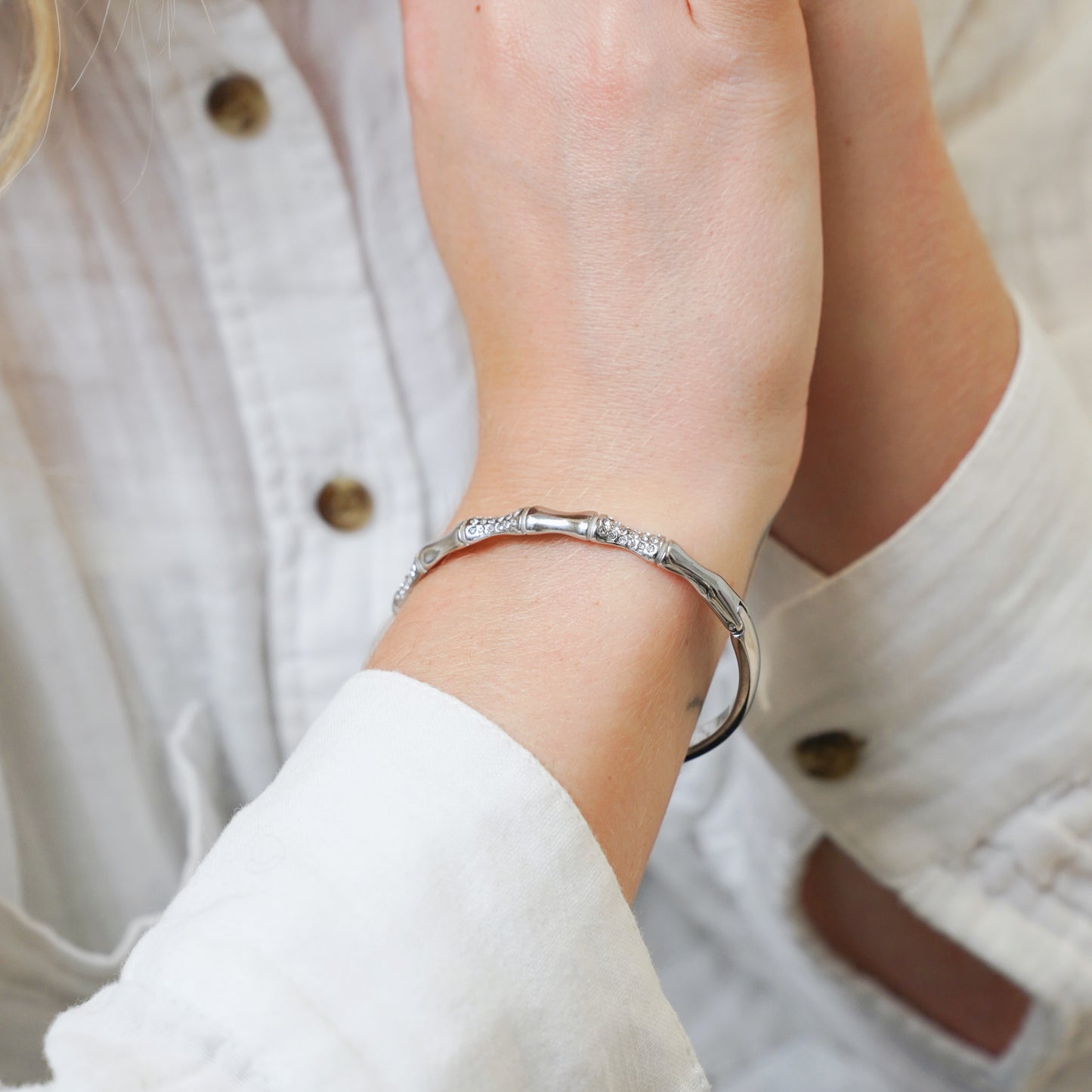 Bamboo Diamond Bangle