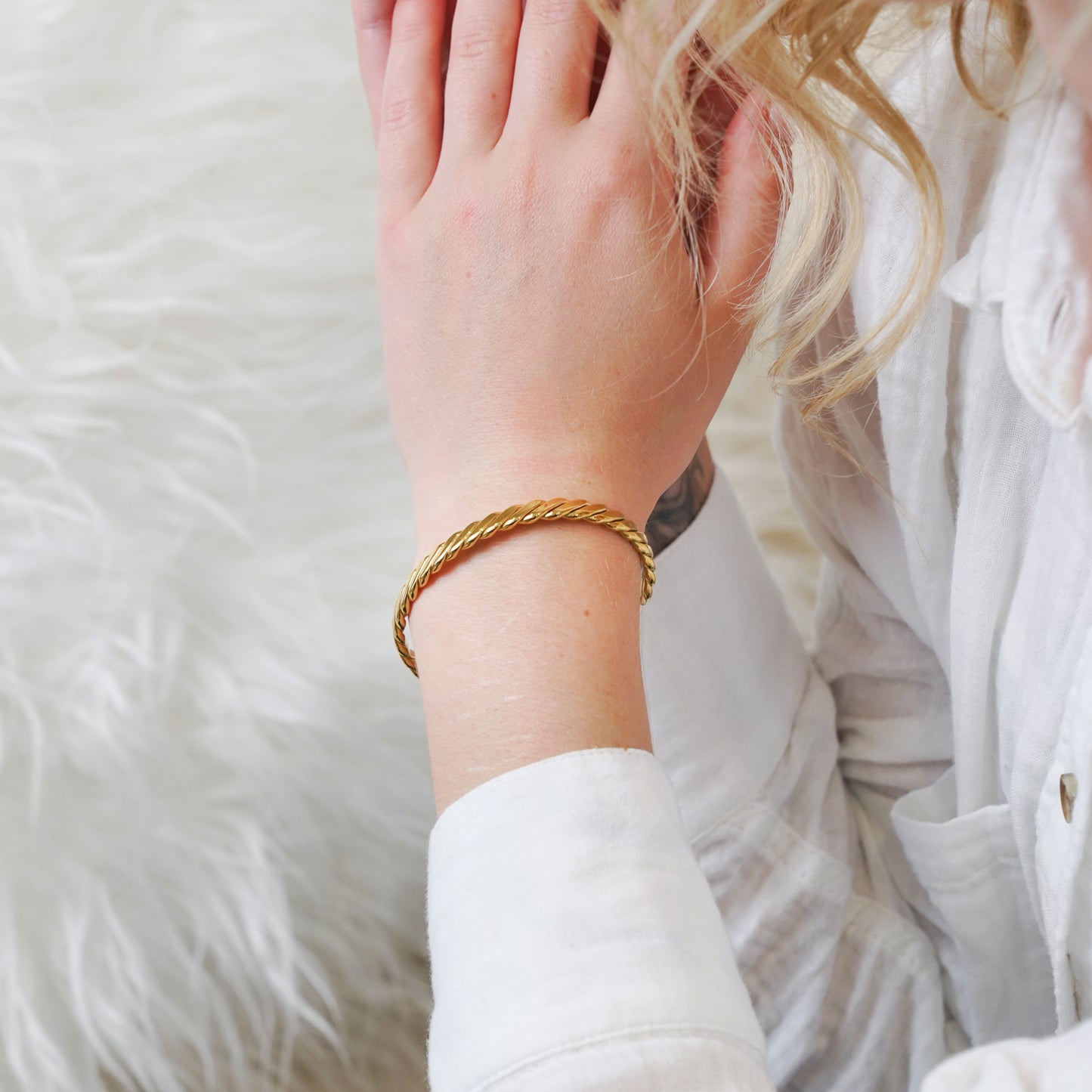 Chunky Twisted Cuff Bangle
