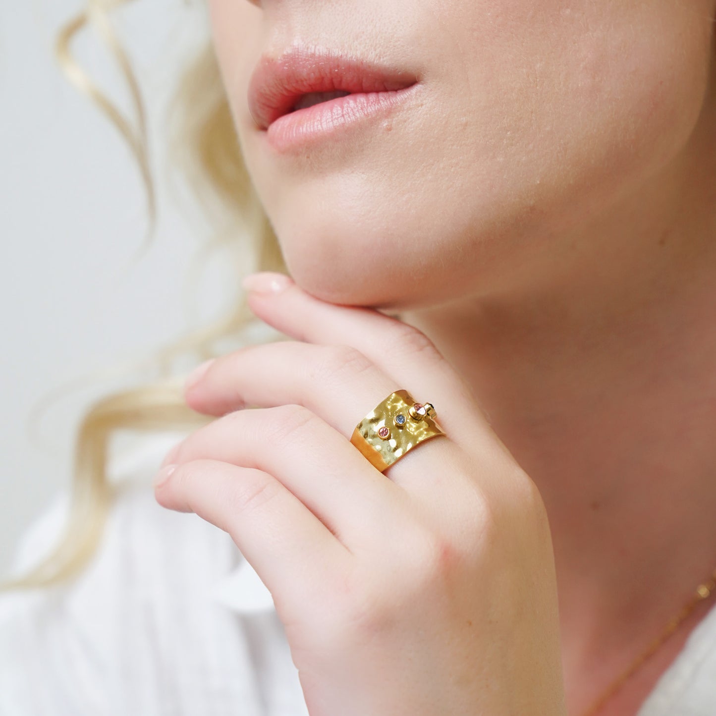 Rainbow Chunky Gold Ring