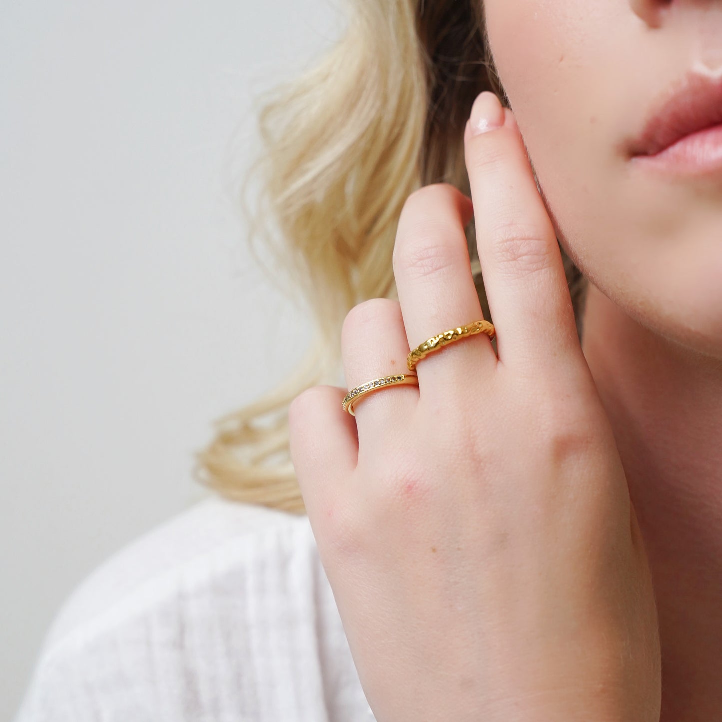 Textured Gold Band Ring