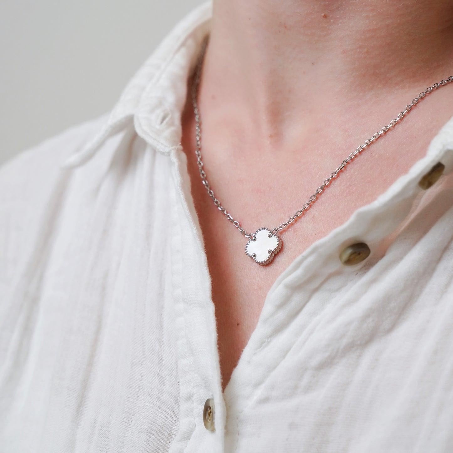 Hope Four Clover Necklace (Silver)