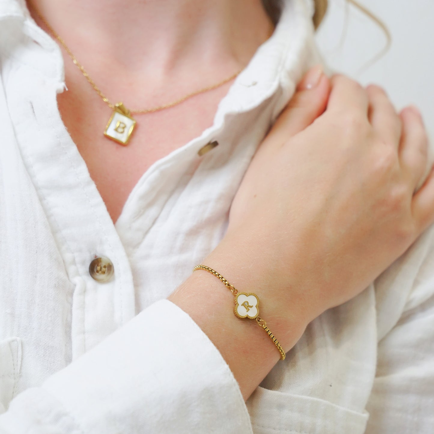 Initial Clover Bracelets