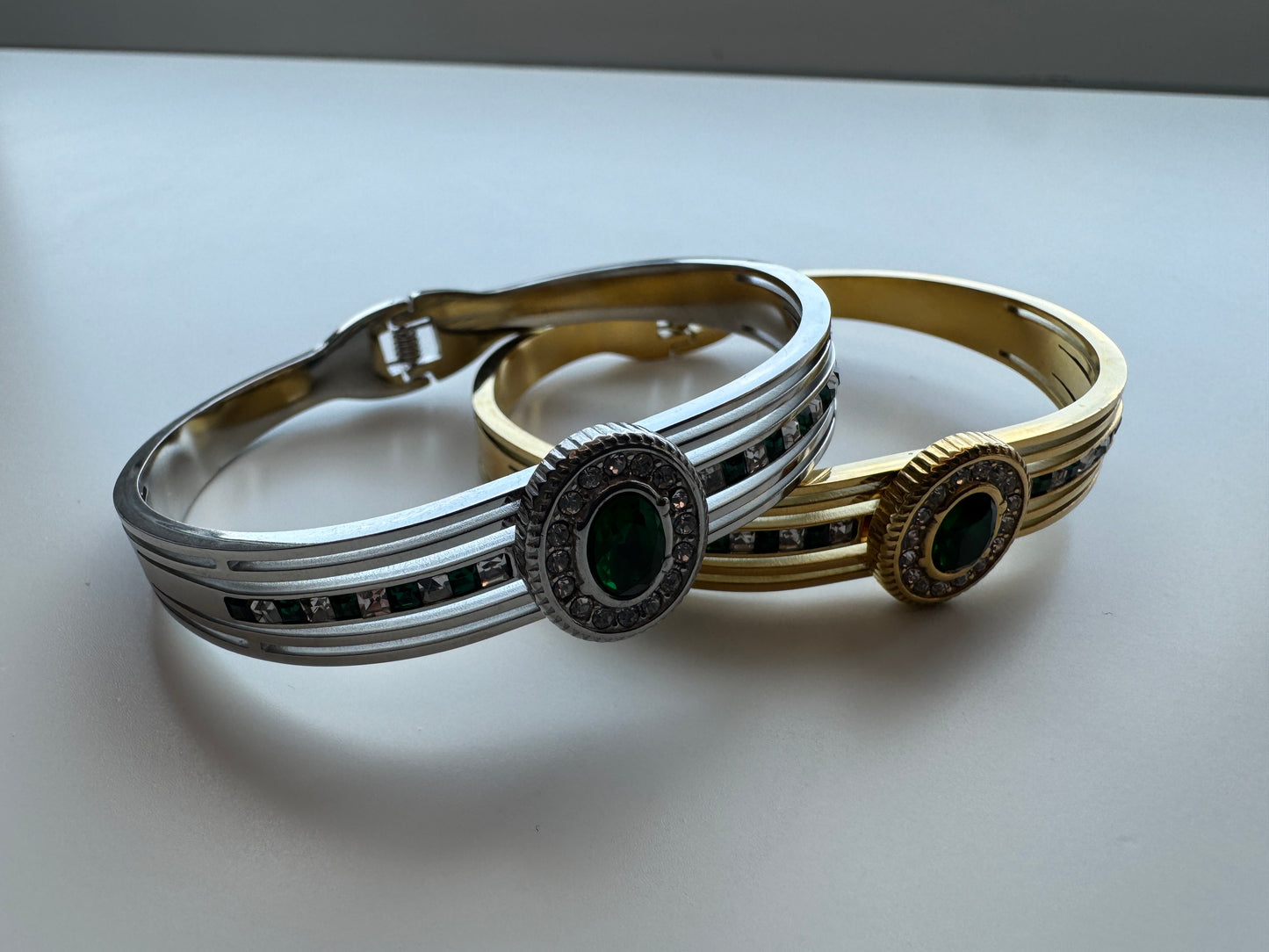 Nur CZ Green Diamond Bangle