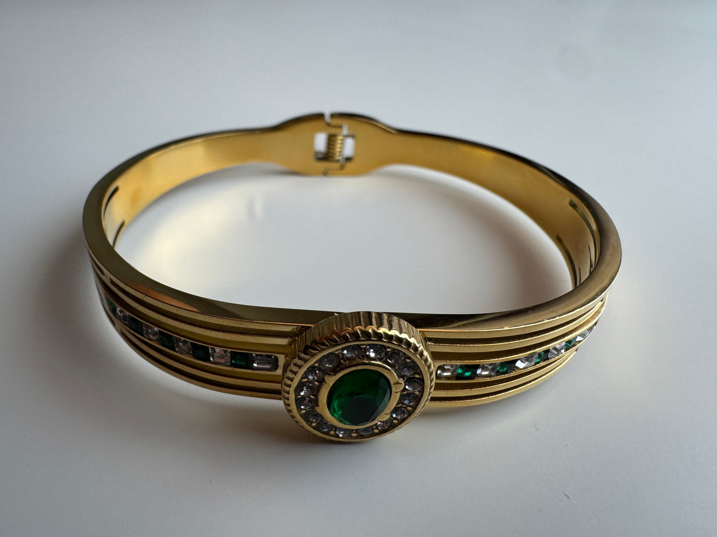 Nur CZ Green Diamond Bangle
