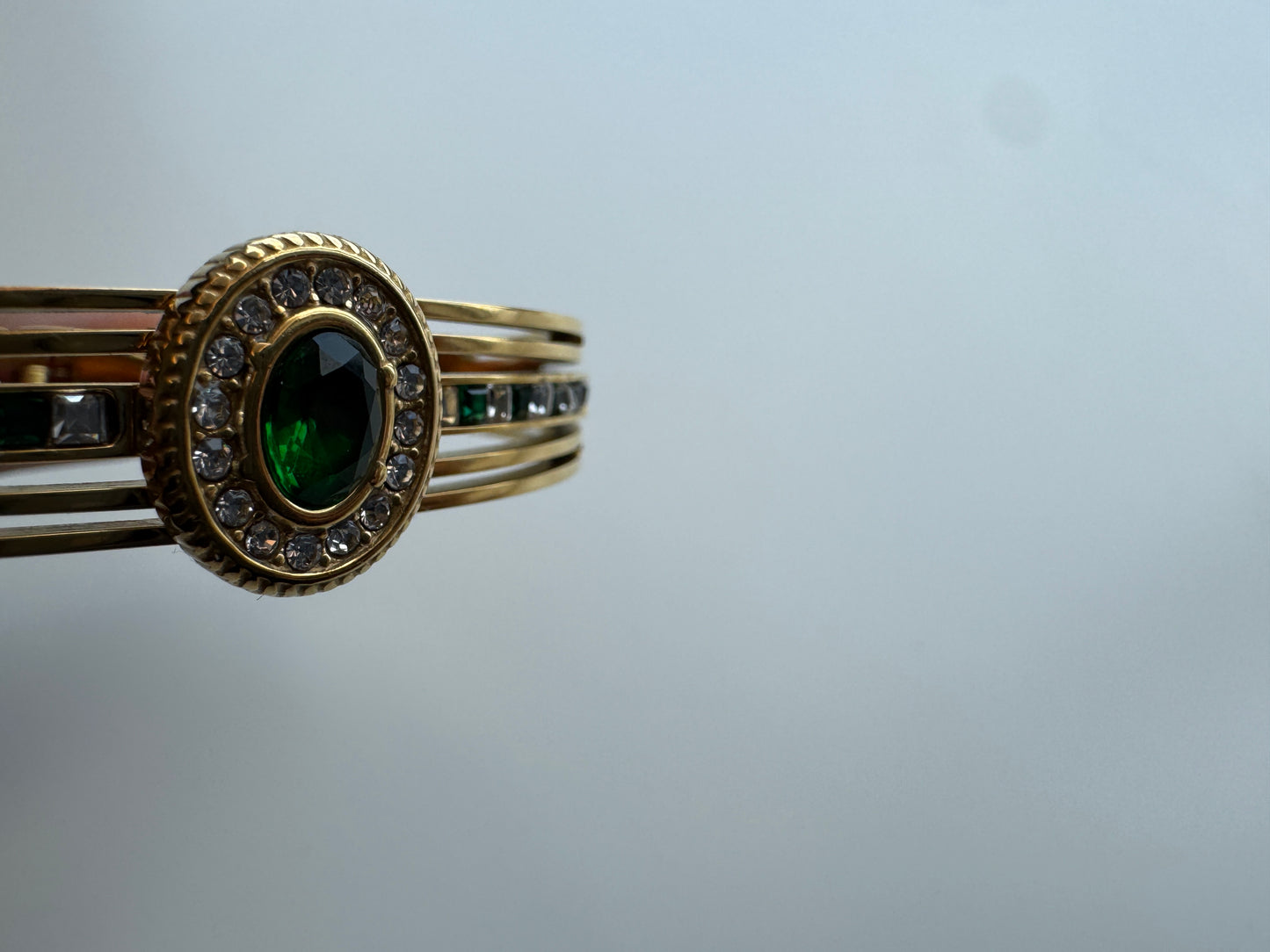 Nur CZ Green Diamond Bangle