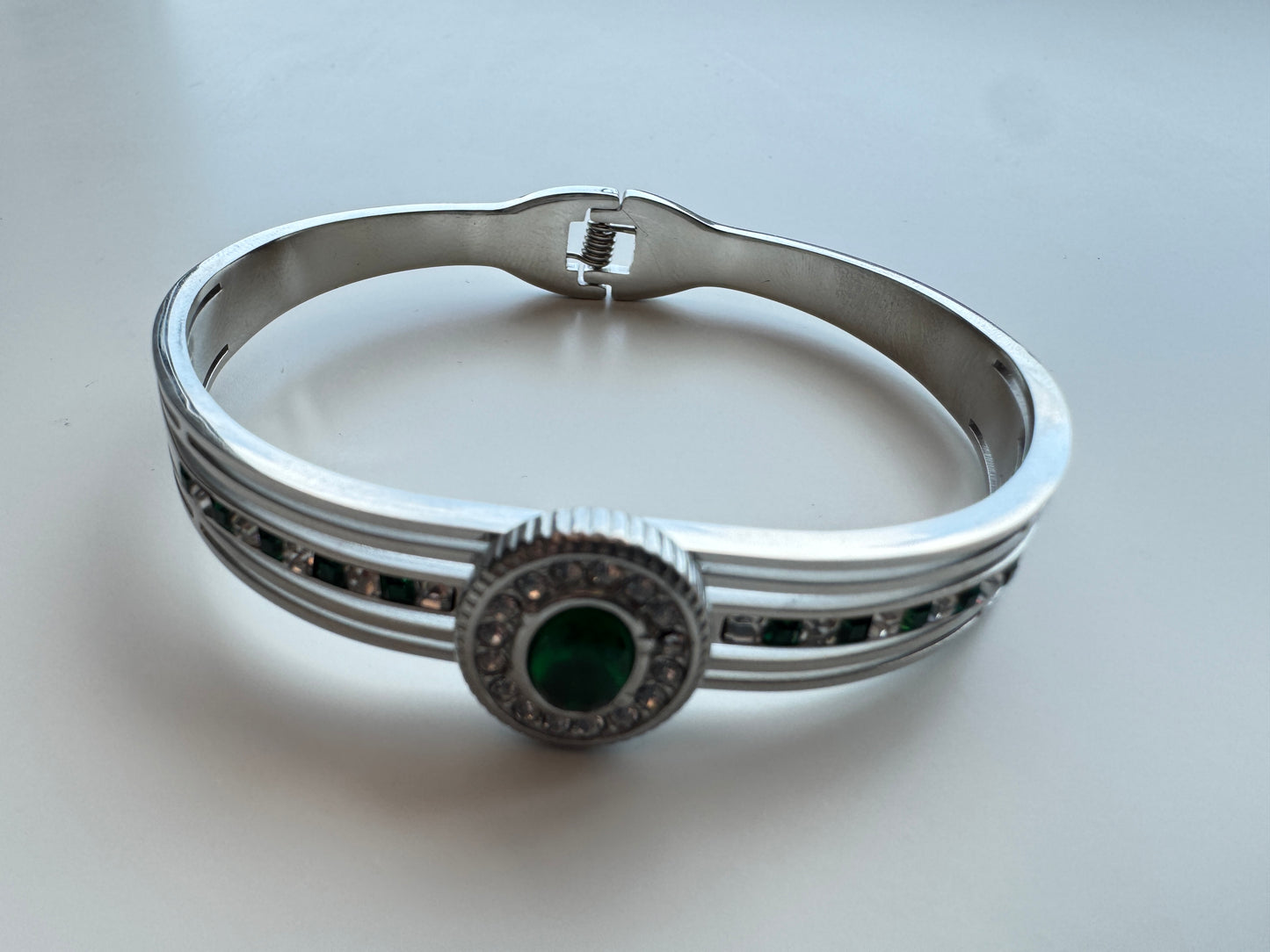 Nur CZ Green Diamond Bangle