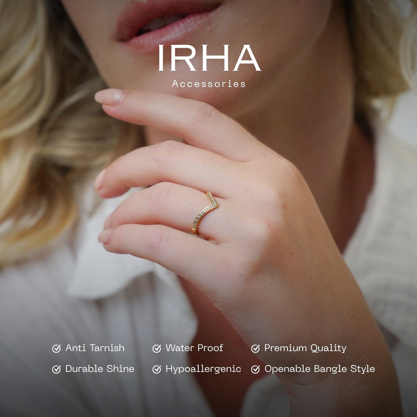 Nadia V CZ Ring