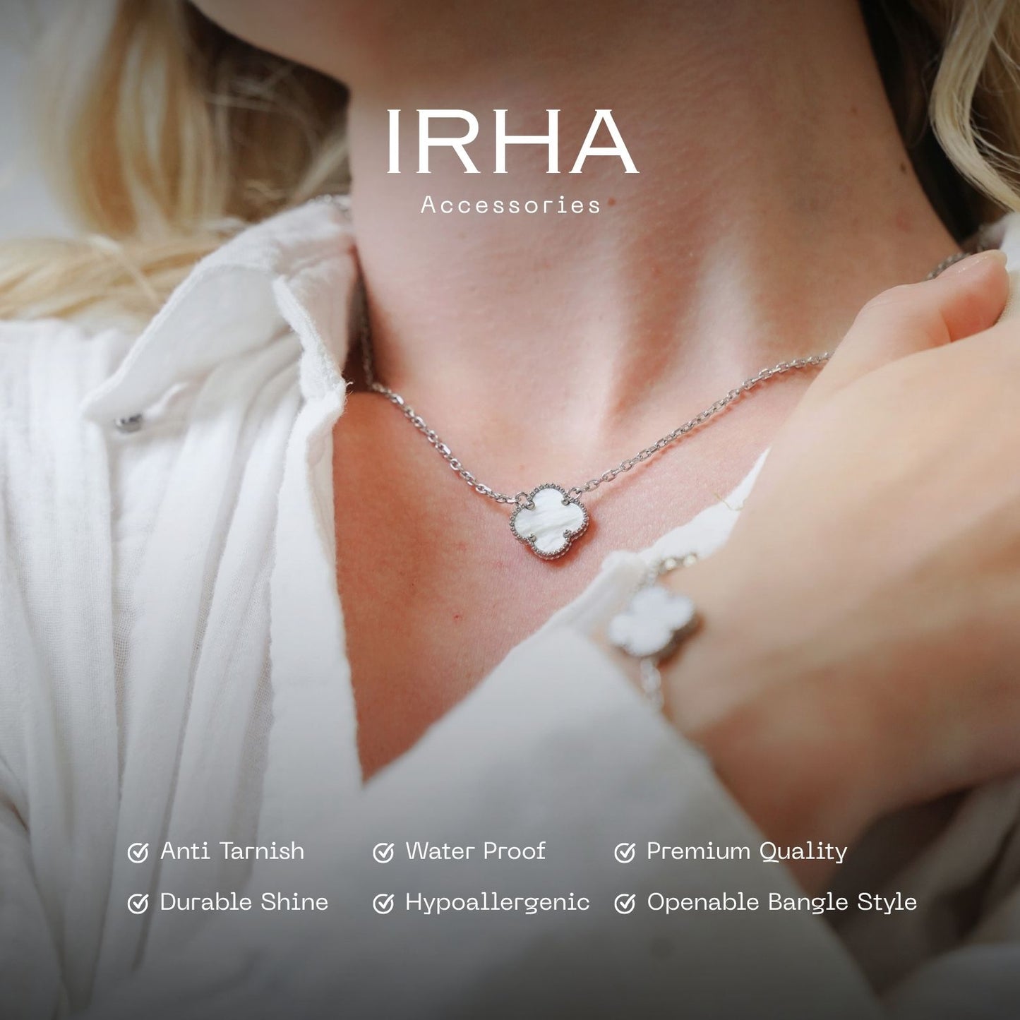 Hope Four Clover Necklace (Silver)