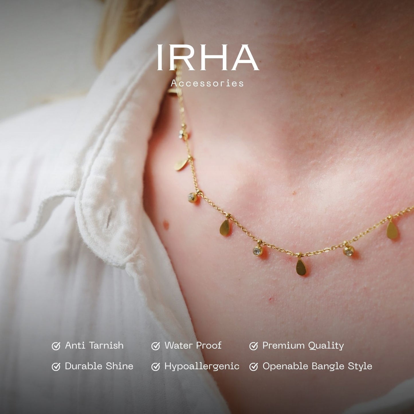 Dainty Droplet and CZ Necklace