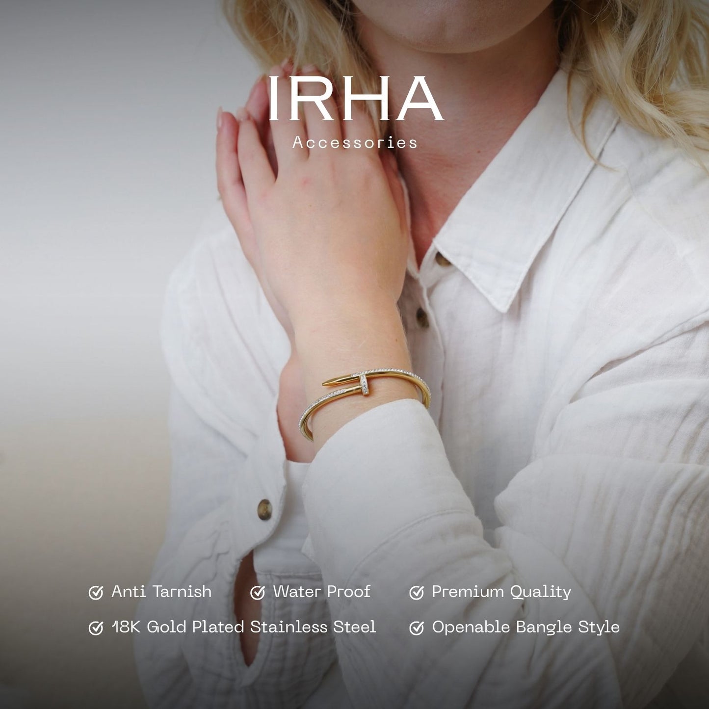 Cora Nail Bangle Full Diamond