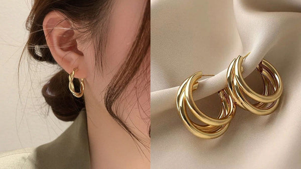 a women wear hoop earrings