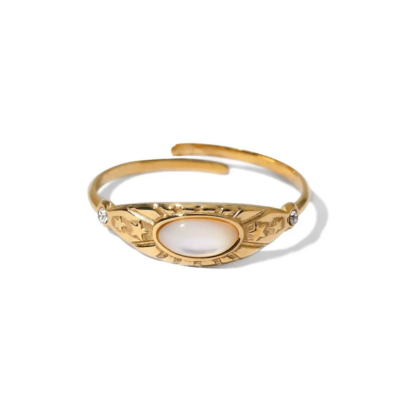 Opal Gold Ring Adjustable