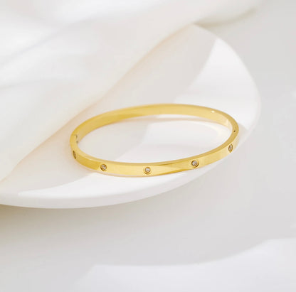 Bracelet jonc en or et diamants