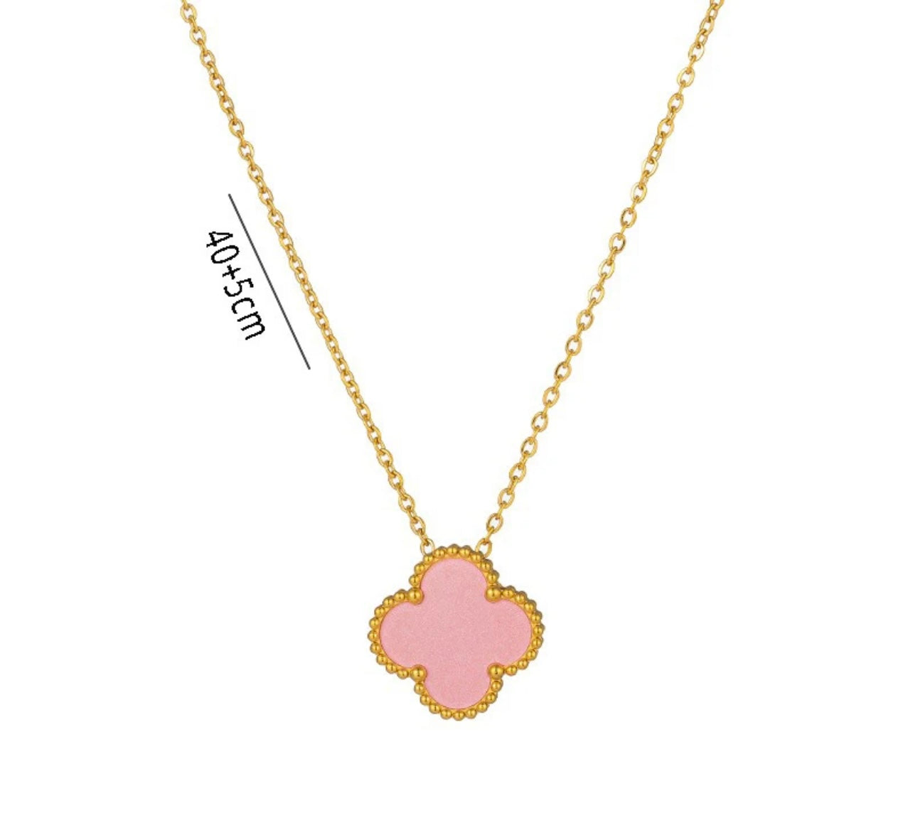 Collar de trébol de cuatro hojas de la esperanza (oro)