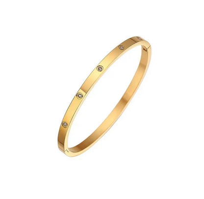 Bracelet jonc en or et diamants