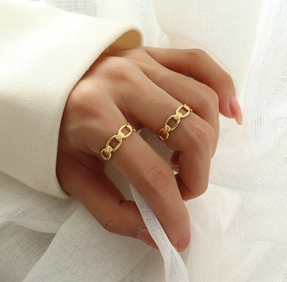 Anillo ajustable de cadena de oro