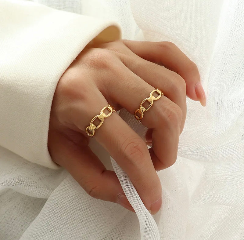 Chain Gold Adjustable Ring