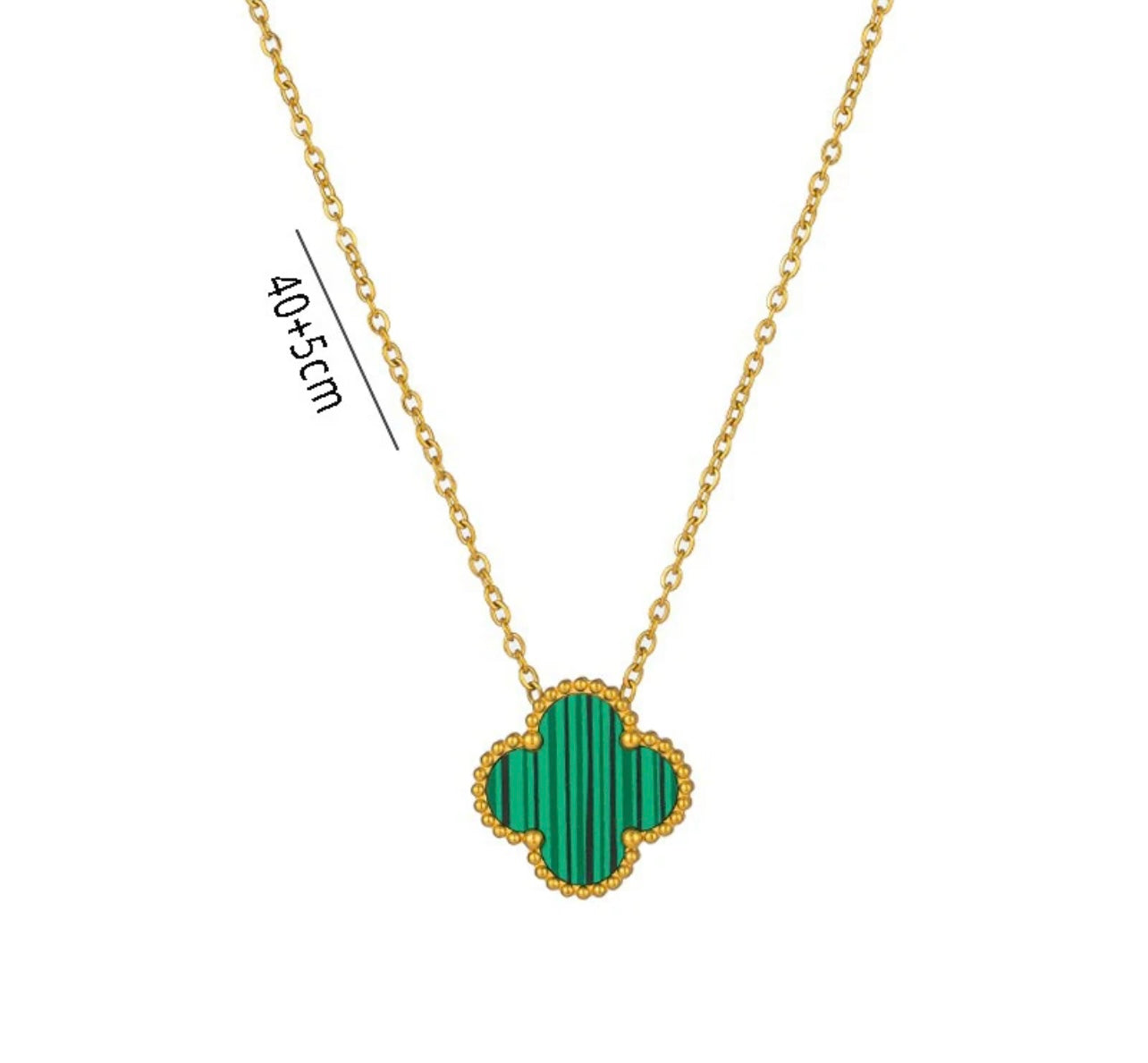 Collar de trébol de cuatro hojas de la esperanza (oro)