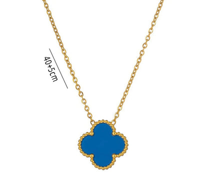 Collar de trébol de cuatro hojas de la esperanza (oro)