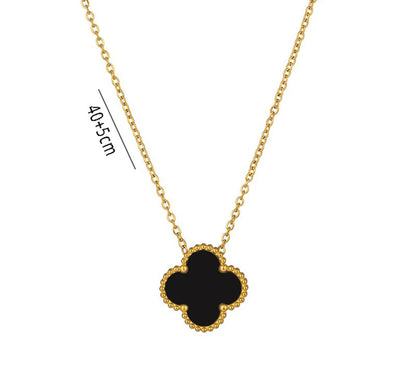 Collar de trébol de cuatro hojas de la esperanza (oro)