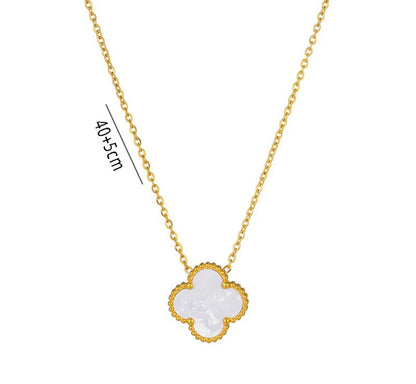 Collar de trébol de cuatro hojas de la esperanza (oro)