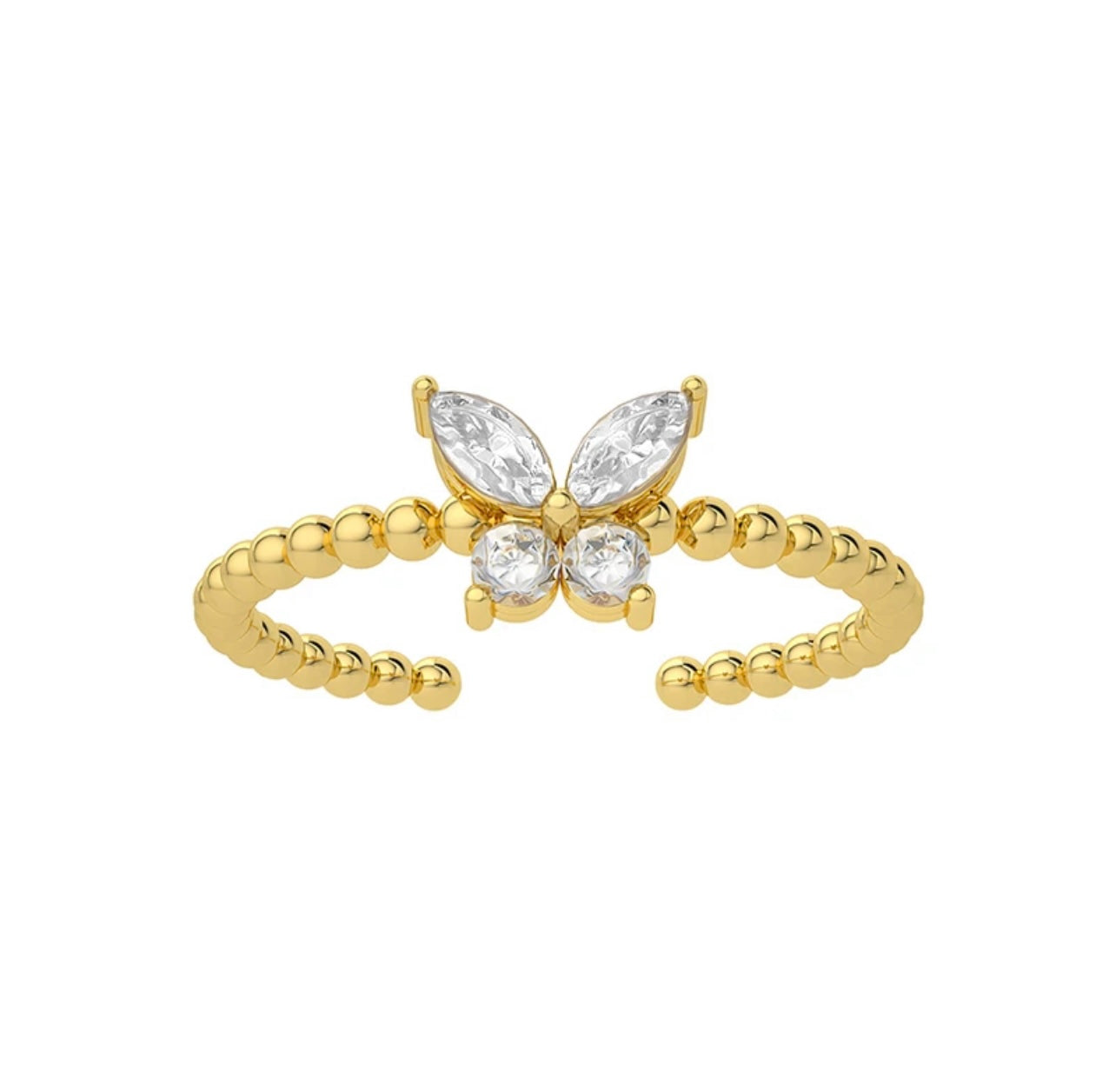 Anillo ajustable de mariposa