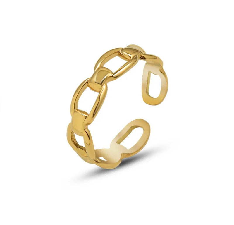 Chain Gold Adjustable Ring