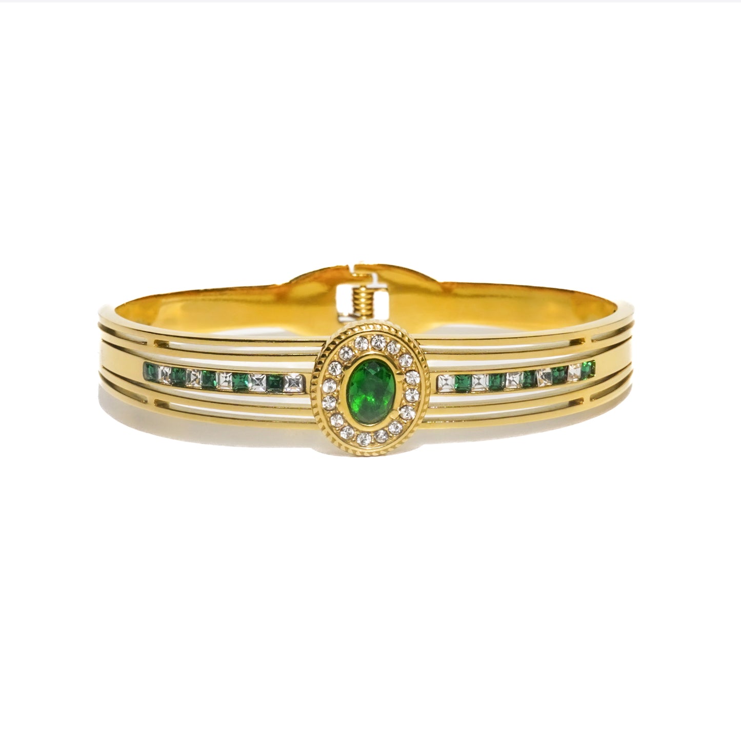 Nur CZ Green Diamond Bangle