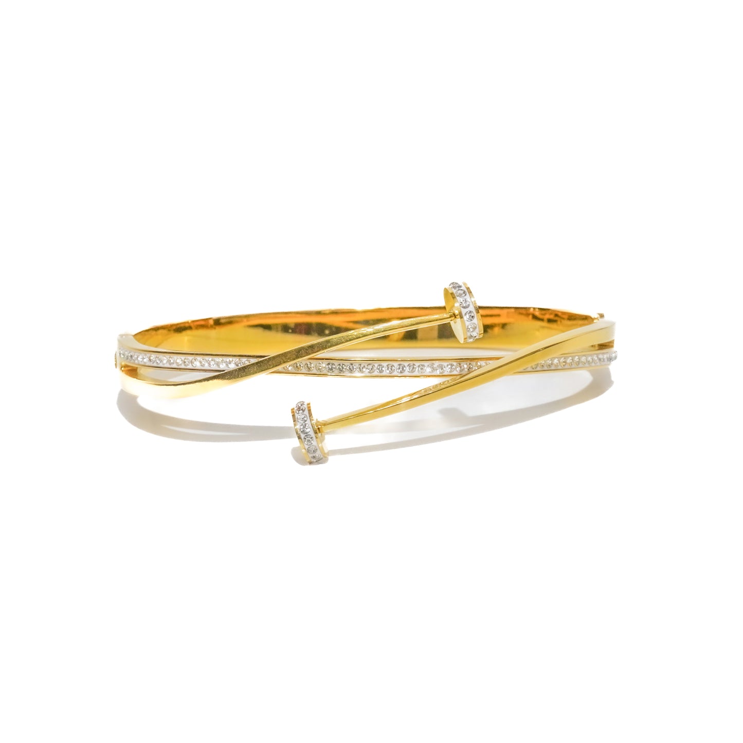 Sana Double Crystal Cross Bangle