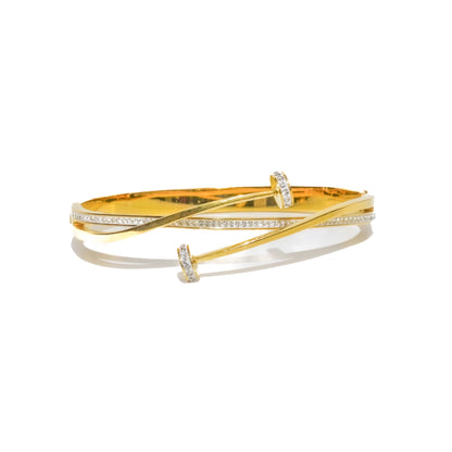 Sana Double Crystal Cross Bangle