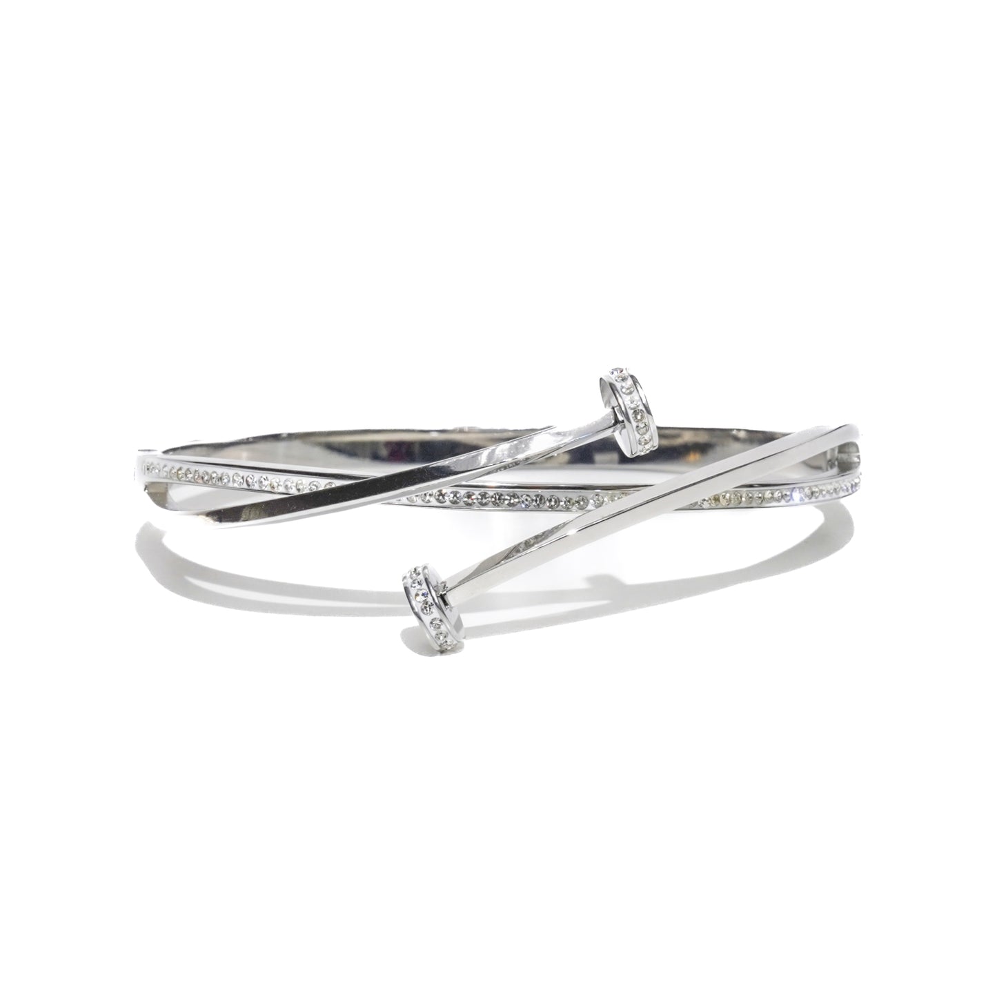Sana Double Crystal Cross Bangle