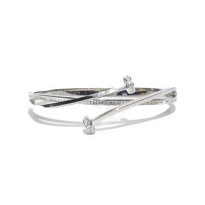 Sana Double Crystal Cross Bangle