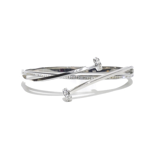 Sana Double Crystal Cross Bangle