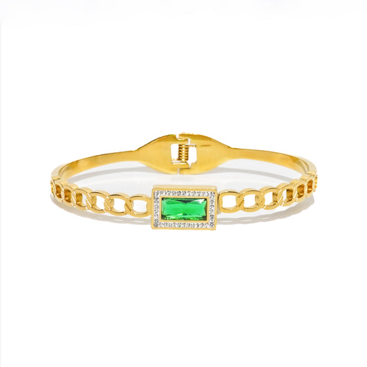 Bracelet jonc Ani Émeraude