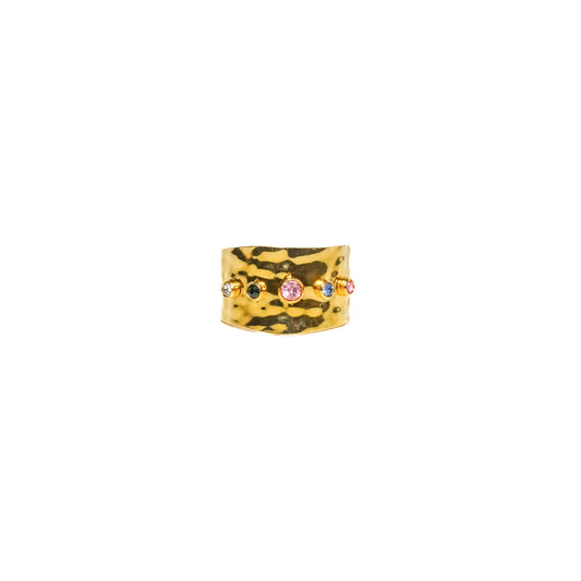Rainbow Chunky Gold Ring