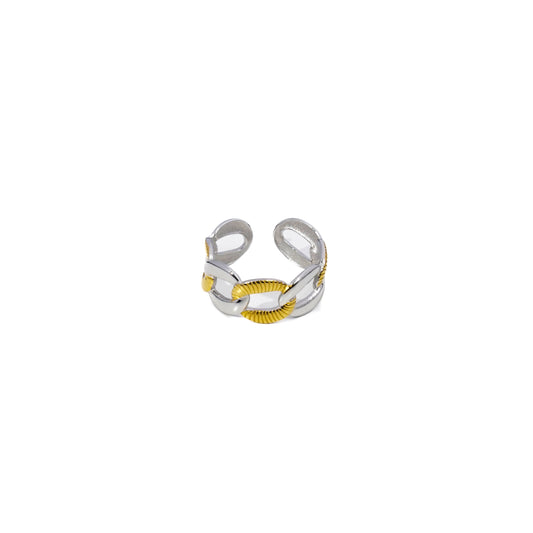 Two toned double link ring
