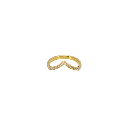 Nadia V CZ Ring