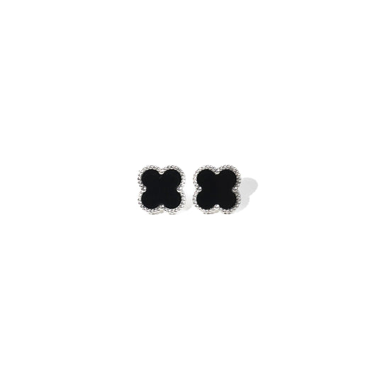 Pendientes de trébol de cuatro hojas de plata
