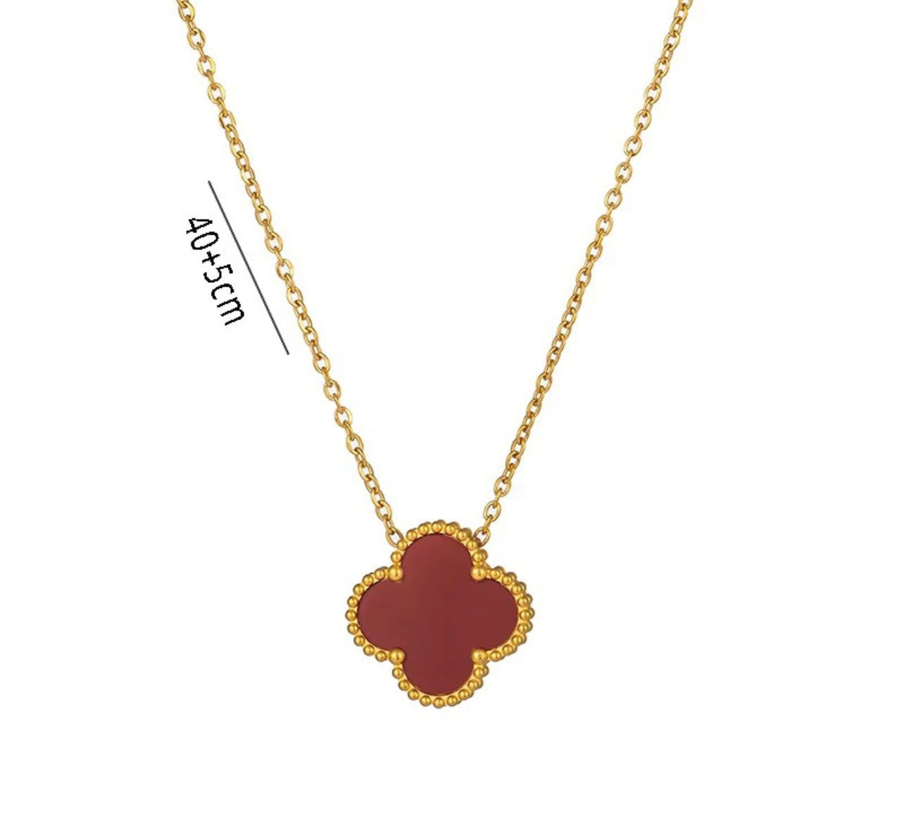 Collar de trébol de cuatro hojas de la esperanza (oro)