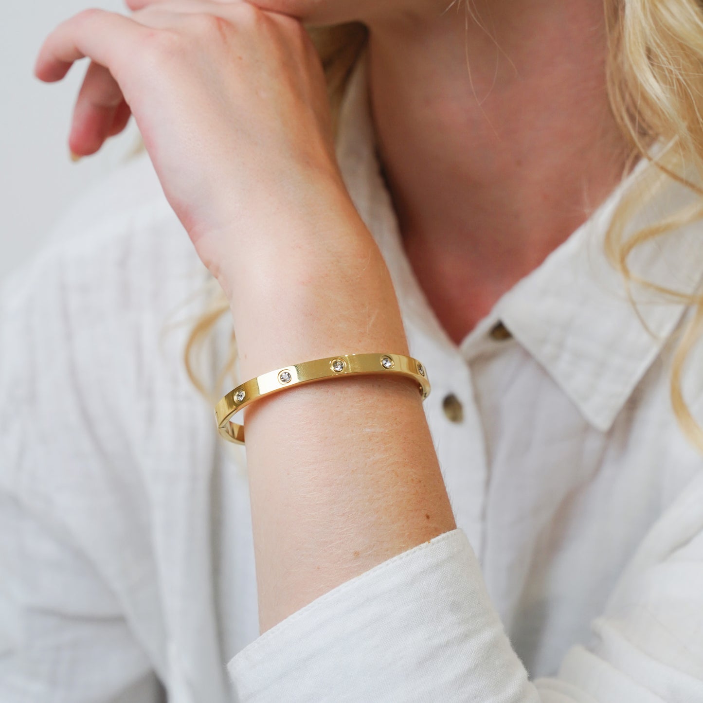 Emma Gold Diamond Bangle