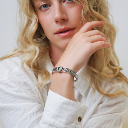 Nur CZ Green Diamond Bangle