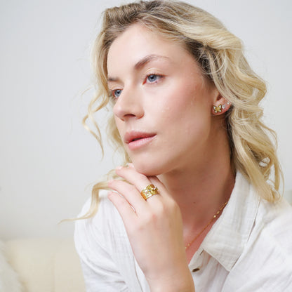 Rainbow Chunky Gold Ring