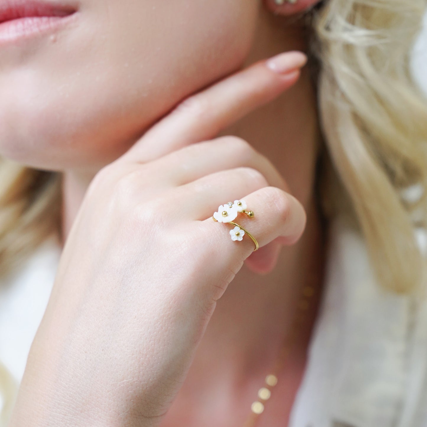 Floral Adjustable ring