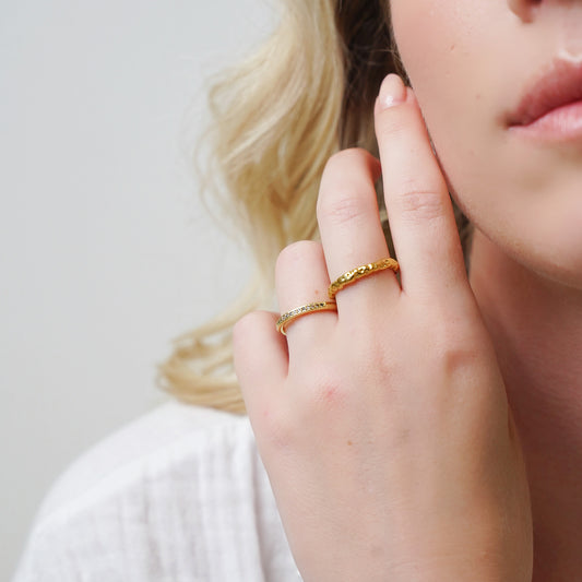Textured Gold Band Ring