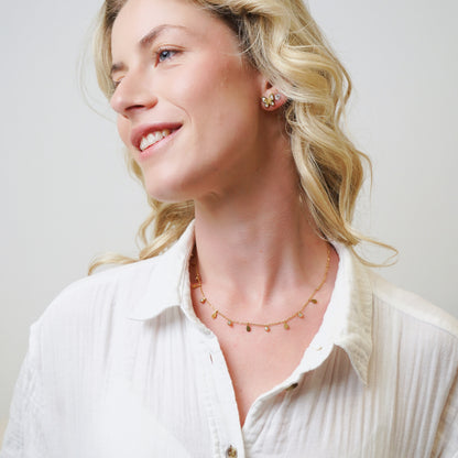 Dainty Droplet and CZ Necklace