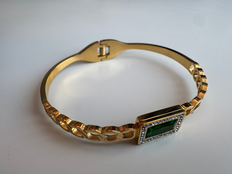 Ani Emerald Bangle and Chunky Ring