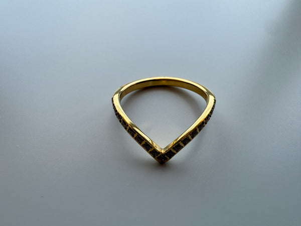 Nadia V CZ Ring
